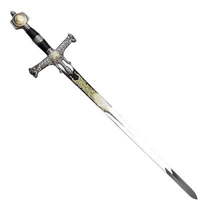 King Solomon Sword with Display Plaque. for Wall Decoration, Collection, Cosplay-Black Edition
