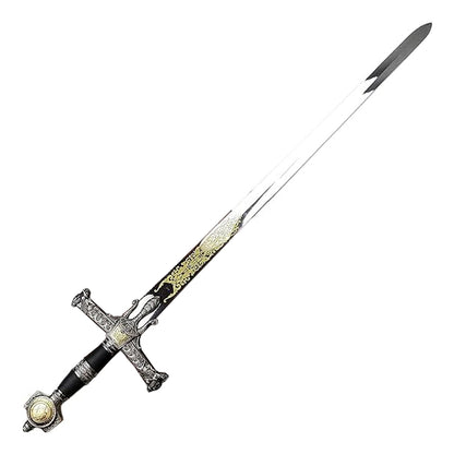 King Solomon Sword with Display Plaque. for Wall Decoration, Collection, Cosplay-Black Edition
