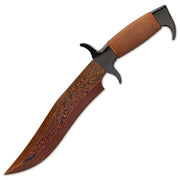 13" Handmade Damascus Steel Bowie Knife Wire Wrapped With Sheath
