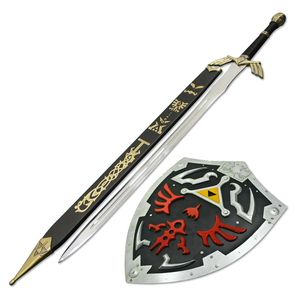 LEGEND OF ZELDA MASTER SWORD OF DARK LINK & Dark Link Hylian Zelda Shield - propswords