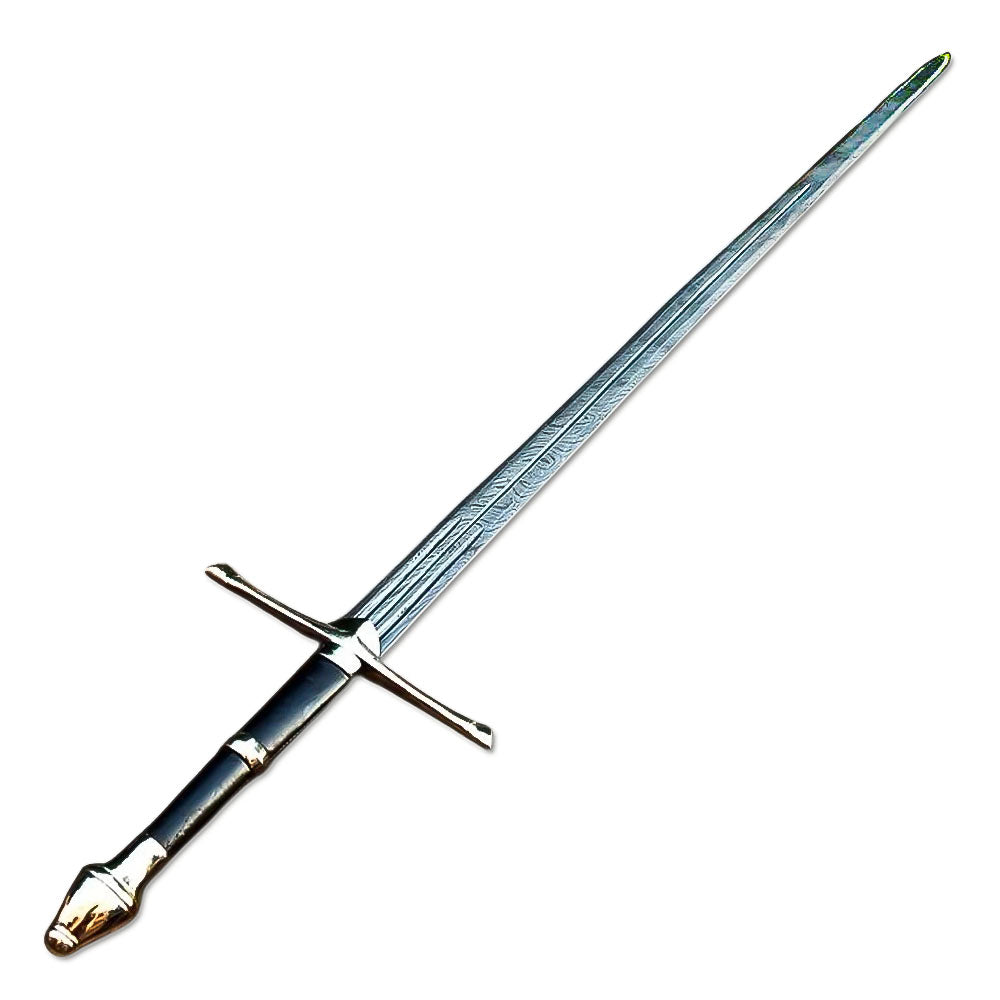 Hand Forged Damascus Steel Aragorn Strider Sword With Leather Sheath