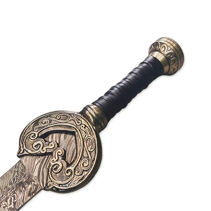 Handmade Damascus Steel 38 inches King Theoden Herugrim Sword Lord Of The Ring Sword Battle Ready With Leather Sheath