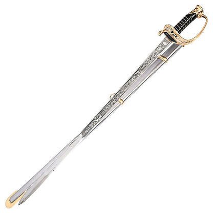 36" Handmade Stainless Steel Custom US Staff Officer's Sword With Scabbard