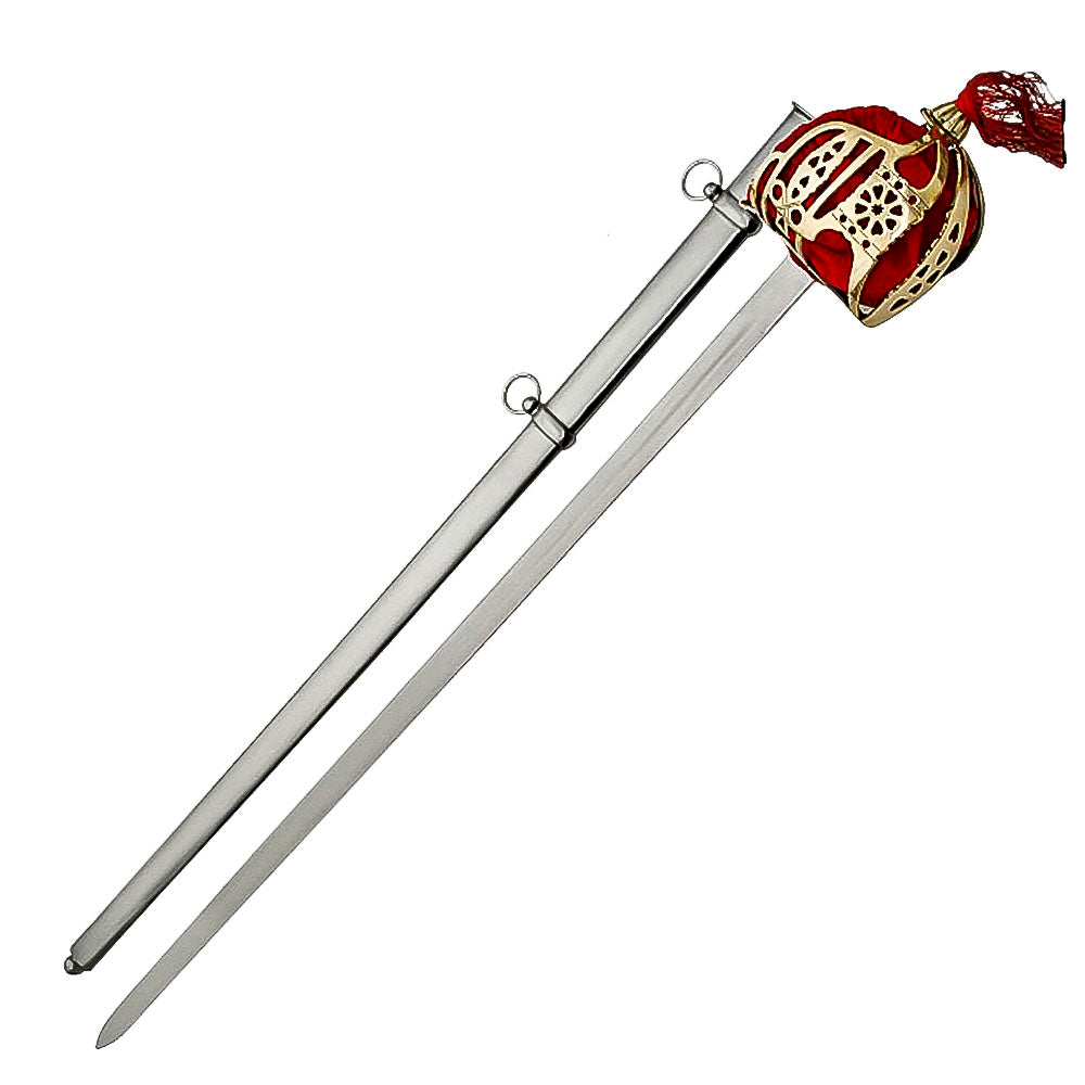 41" Hand Forged Stainless Steel Scottish Replica 18th Century Basket Hilt Sword - propswords