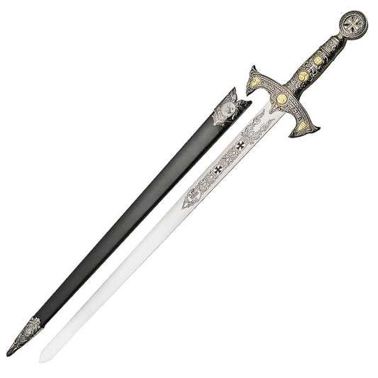 34”Knights Templar Rose Gold Sword Medieval Sword - propswords