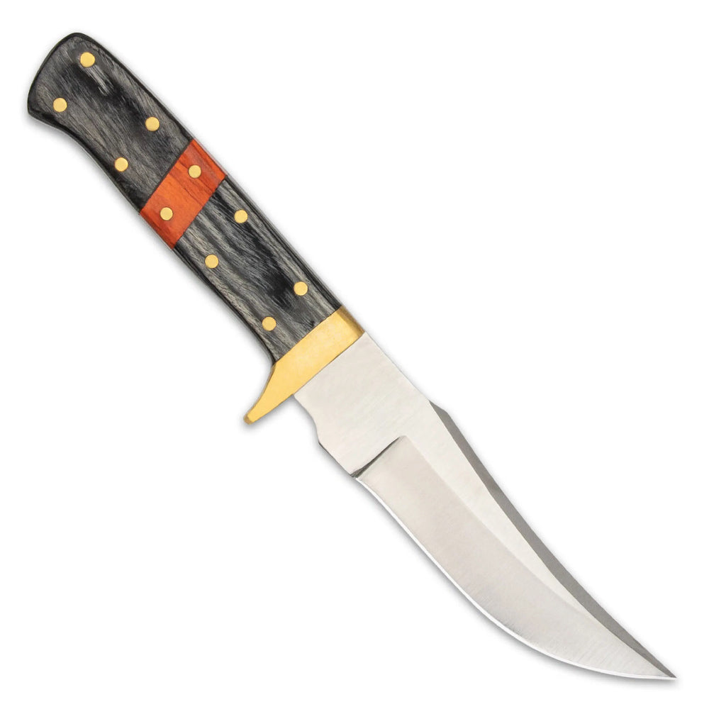 8" Handmade Stainless Steel Bushcraft Skinner Knife Wood Handle Outdoor Knife With Leather Sheath - propswords