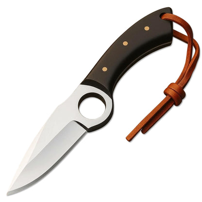 7" Handmade Stainless Steel Full Tang Hunting Skinning Knife Micarta Handle With Leather Sheath For Hunting, Camping, Outdoor, Fishing