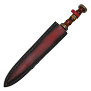 Handmade Damascus Steel Gladius Medieval Roman Short Sword With Leather Sheath - propswords