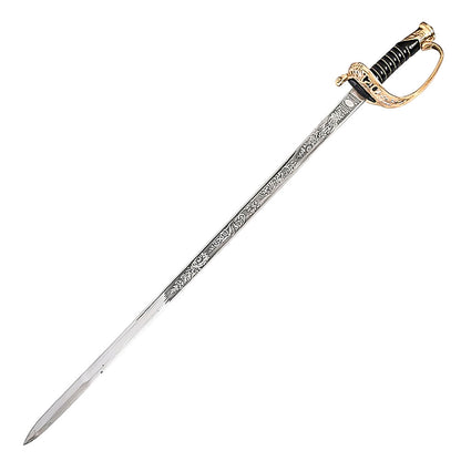 36" Handmade Stainless Steel Custom US Staff Officer's Sword With Scabbard
