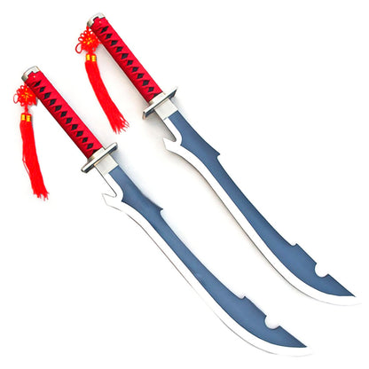 33” Kyouraku Shunsui Twin Sword Set - 33" Blades, Red Nylon Grip