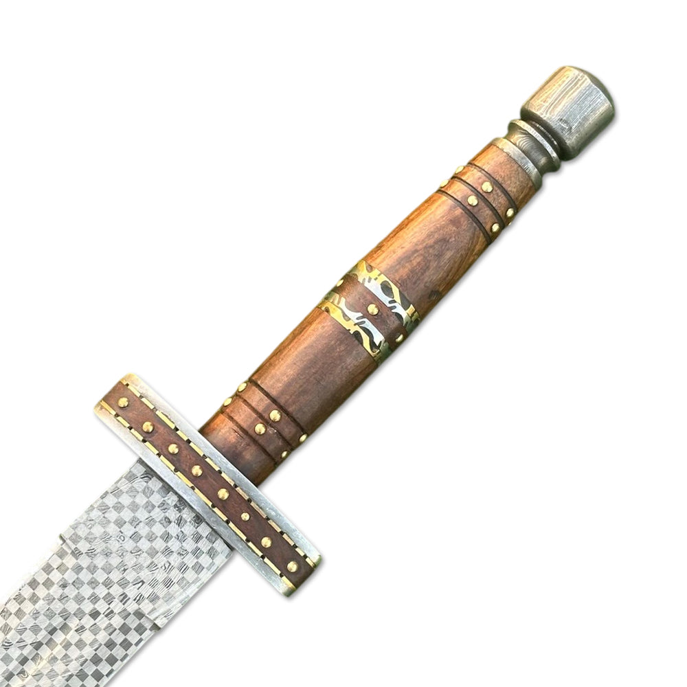 20" Handmade Stainless Steel Double Edge Dagger Knife With Leather Sheath - propswords