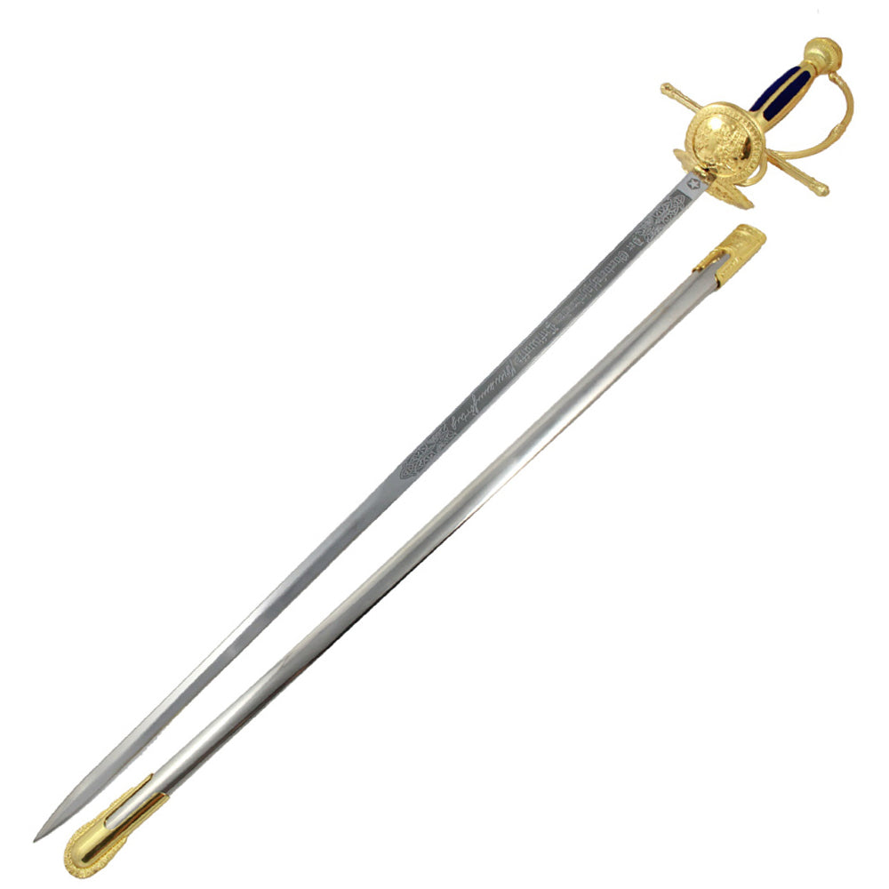 Handmade Double Head Sword, Quixote Rapier Renaissance Spanish Musketeer Sword Black&Gold Edition