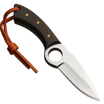 7" Handmade Stainless Steel Full Tang Hunting Skinning Knife Micarta Handle With Leather Sheath For Hunting, Camping, Outdoor, Fishing