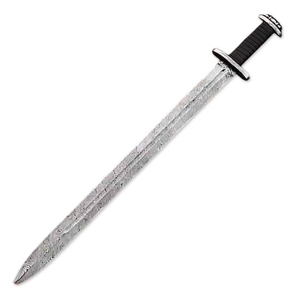 36" Handmade Damascus steel Viking Sword, Leather Wrapped on Handle Including Leather Cover - propswords