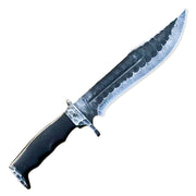 15" Handmade Damascus Steel Rat-Tail Bowie Hunting Knife Micarta Handle With Leather Sheath