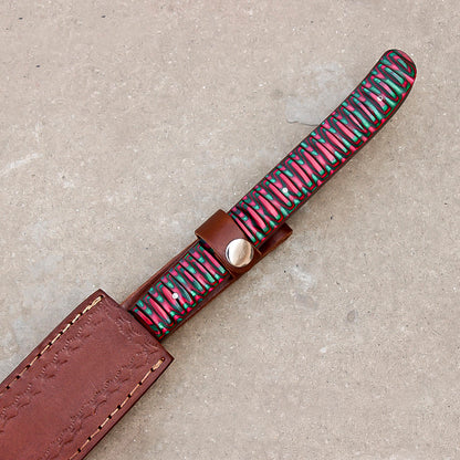 28" Handmade Damascus Steel Hunting Machete With Sheath | Best For Hunting Skinning and Camping - propswords
