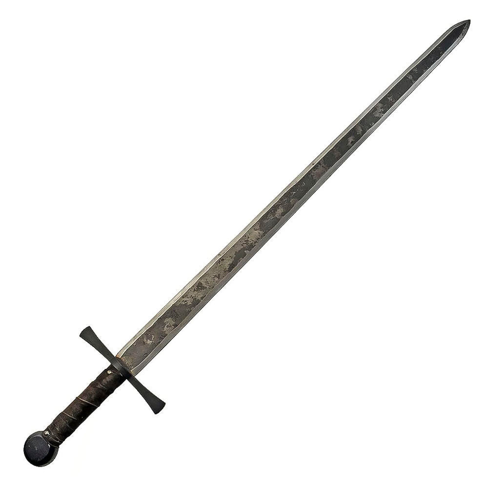 41” Hand Forged Carbon Steel Rustic Broad Sword with Leather Wrapped Handle
