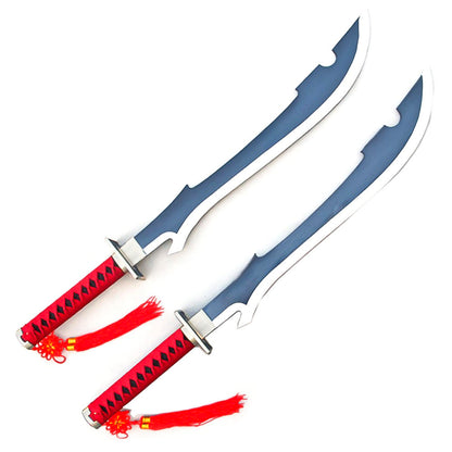 33” Kyouraku Shunsui Twin Sword Set - 33" Blades, Red Nylon Grip