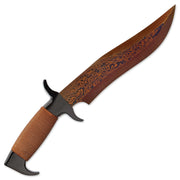 13" Handmade Damascus Steel Bowie Knife Wire Wrapped With Sheath