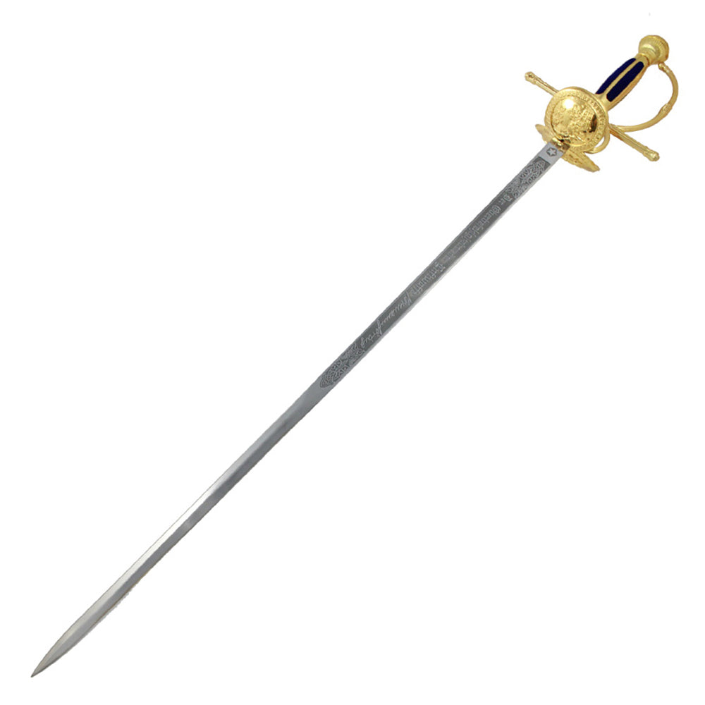 Handmade Double Head Sword, Quixote Rapier Renaissance Spanish Musketeer Sword Black&Gold Edition