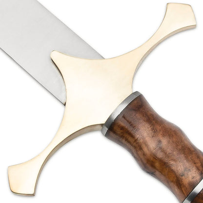 Mount Carmel Sword And Scabbard - Stainless Steel Blade, Wooden Handle, Brass Cross-guard And Pommel - propswords