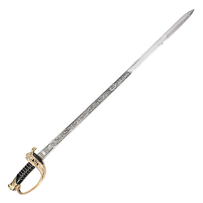 36" Handmade Stainless Steel Custom US Staff Officer's Sword With Scabbard