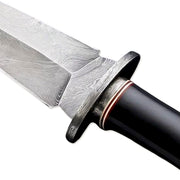 8" Handmade Damascus Steel Rat-Tail Double Edge Dagger Knife Micara Handle With Leather Sheath