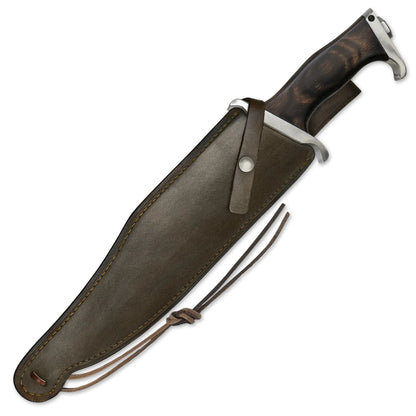 17" Handmade Stainless Steel Bowie Hunting Knife Wood Handle With Leather Sheath - propswords