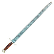 Handmade Damascus Steel Viking Sword With Leather Sheath - propswords