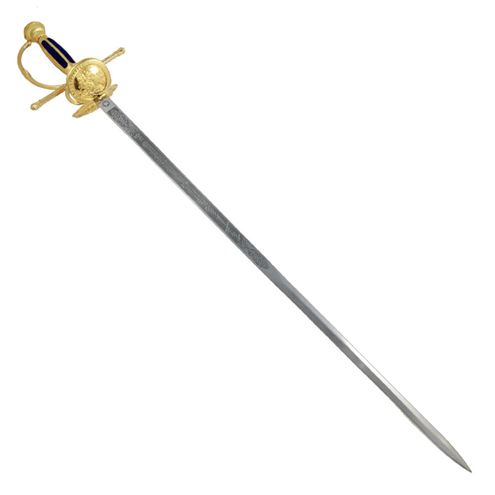 Handmade Double Head Sword, Quixote Rapier Renaissance Spanish Musketeer Sword Black&Gold Edition