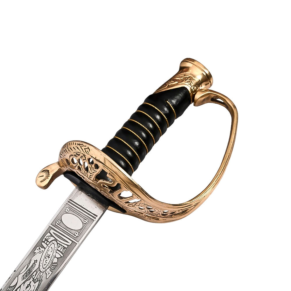 36" Handmade Stainless Steel Custom US Staff Officer's Sword With Scabbard