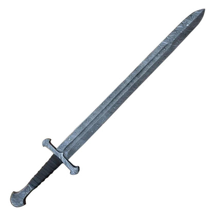 Handmade Damascus Steel Viking Sword With Leather Sheath - propswords