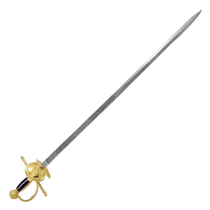 Handmade Double Head Sword, Quixote Rapier Renaissance Spanish Musketeer Sword Black&Gold Edition