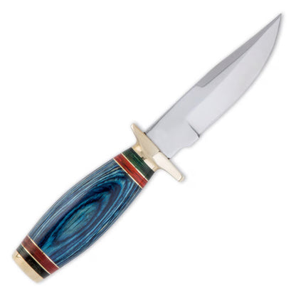 8" Stainless Steel Bushcraft Skinner Knife Outdoor Hunting Knife Wood Handle With Sheath - propswords