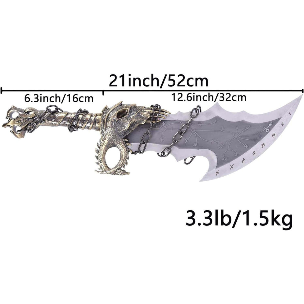 god of war blades of chaos Swords Blades of Chaos Metal Swords 21inch Halloween Cosplay Props Leviathan Axe - propswords