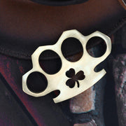 Shamrock Clover 100% Pure Brass Knuckle Novelty Paper Weight - propswords