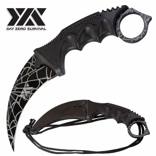 Day Zero Survival Tactical Combat Karambit Neck Knife Fixed Blade Hunting - propswords