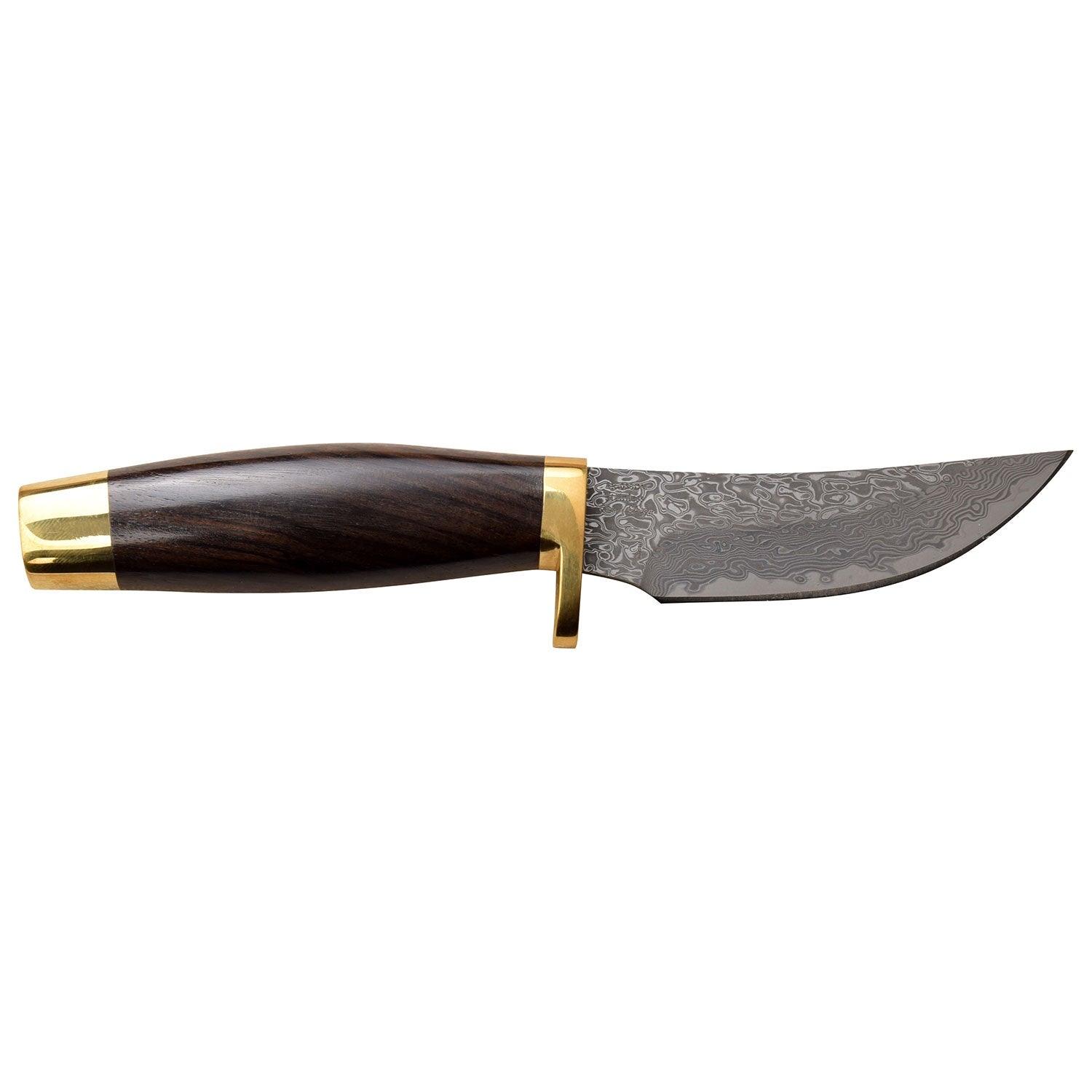 Elk Ridge 7.5" Wood Handle Fixed Blade Hunting Skinning Knife Damascus Steel - propswords