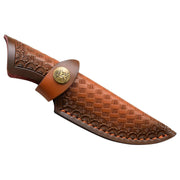 Elk Ridge 7.5" Wood Handle Fixed Blade Hunting Skinning Knife Damascus Steel - propswords