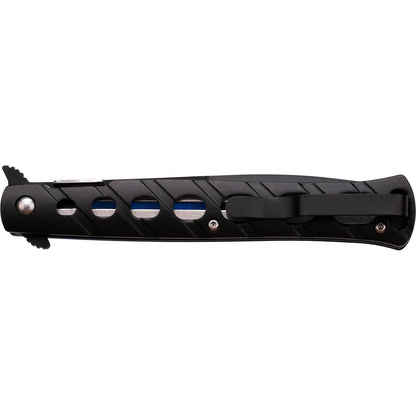 Spring Assist Pocket Folding Knife Mtech Black Blue Tactical Stiletto Blade - propswords
