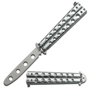 Stainless Steel Training Butterfly Knife - propswords