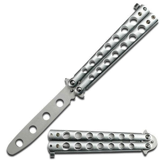 Stainless Steel Training Butterfly Knife - propswords