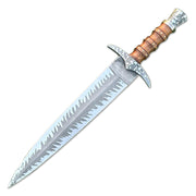 21" Handmade Damascus Steel Double Edge Bowie Knife With Leather Sheath