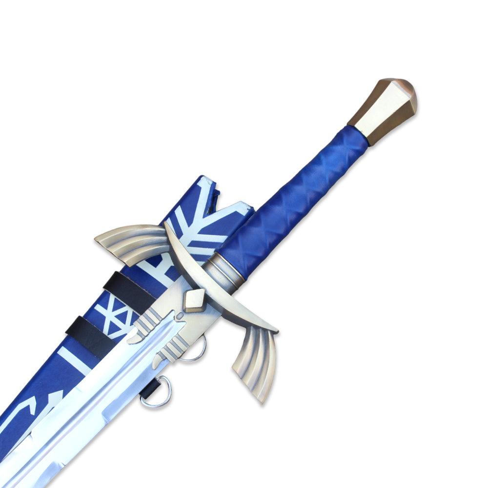 Deluxe zelda real sword High Carbon Steel Replica Breath of The Wild Double Edge Sword With Scabbard - propswords