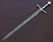 Handmade King Solomon Sword with Leather Sheath/Damascus Steel Sword - propswords