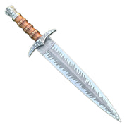 21" Handmade Damascus Steel Double Edge Bowie Knife With Leather Sheath