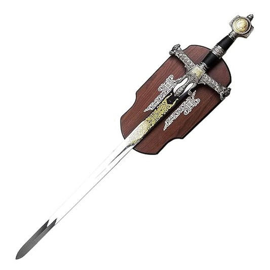 King Solomon Sword with Display Plaque. for Wall Decoration, Collection, Cosplay-Black Edition