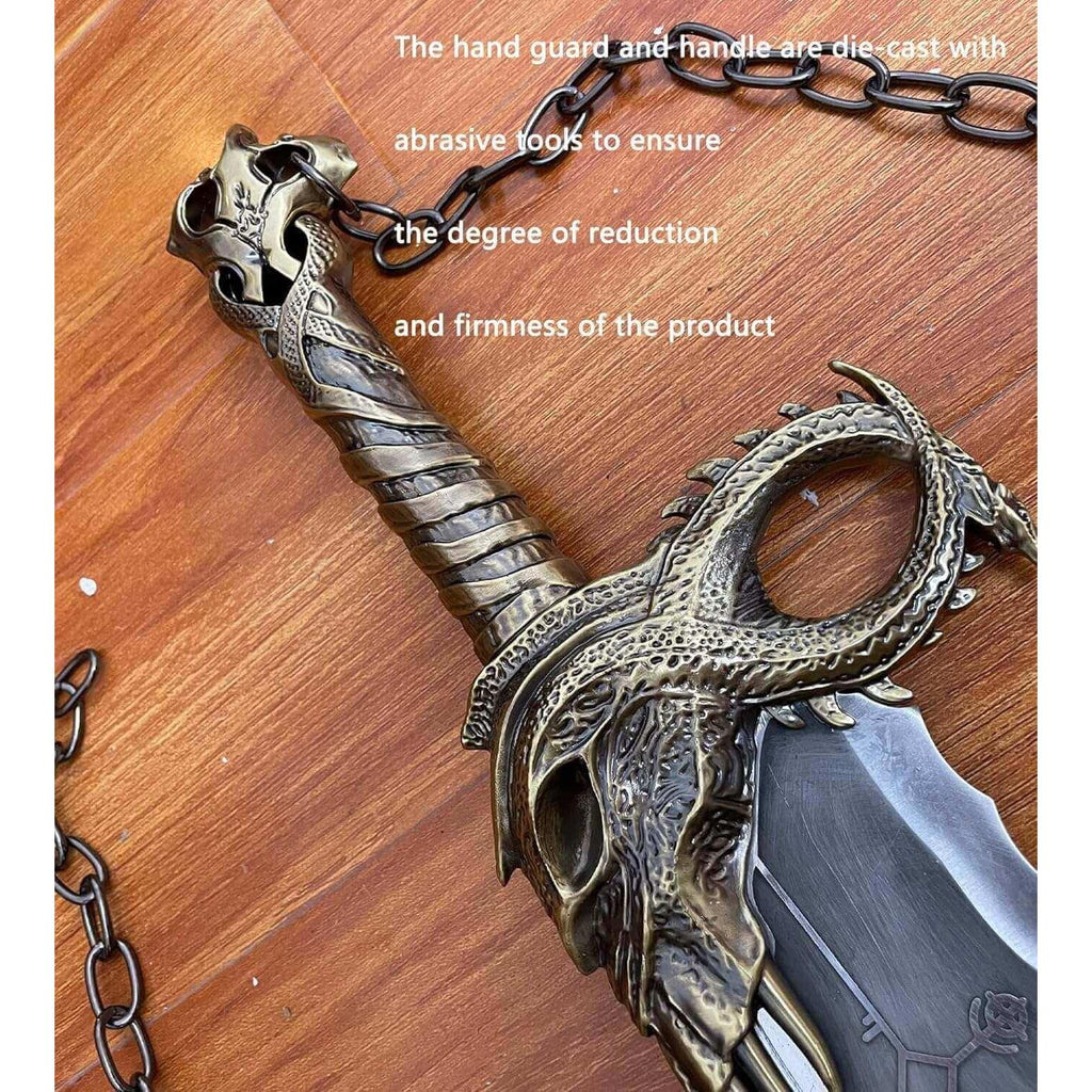 god of war blades of chaos Swords Blades of Chaos Metal Swords 21inch Halloween Cosplay Props Leviathan Axe - propswords