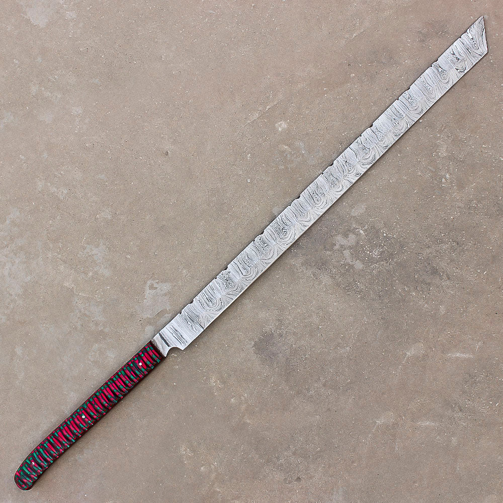 28" Handmade Damascus Steel Hunting Machete With Sheath | Best For Hunting Skinning and Camping - propswords