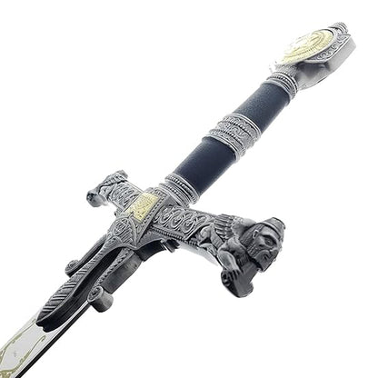 King Solomon Sword with Display Plaque. for Wall Decoration, Collection, Cosplay-Black Edition